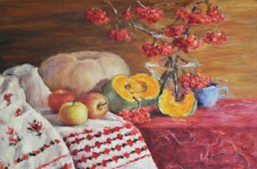 Peinture intitulée "colors of the fall" par Larisa Korznikova, Œuvre d'art originale, Huile