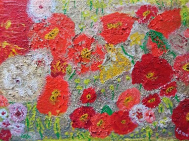 Картина под названием "Summer flowers" - Larisa Leontjeva, Подлинное произведение искусства, Акрил