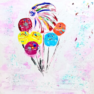 Pintura titulada "Lollipop Painting D…" por Larisa Raevskaia, Obra de arte original, Acrílico