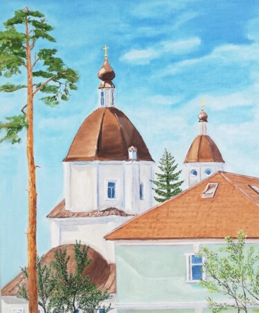 "Church Painting Aut…" başlıklı Tablo Larisa Raevskaia tarafından, Orijinal sanat, Petrol