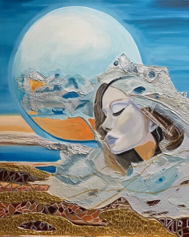 Malarstwo zatytułowany „Mother of the Unive…” autorstwa Larisa Robins, Oryginalna praca, Akryl Zamontowany na Drewniana rama…