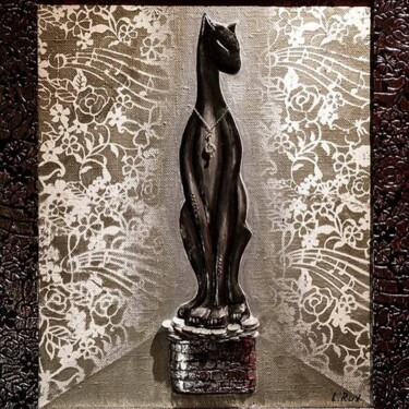 Escultura intitulada "Musical cat" por Larisa Ruy, Obras de arte originais, Acrílico