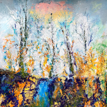 Malarstwo zatytułowany „Autumn forest” autorstwa Larisa Siverina, Oryginalna praca, Akryl