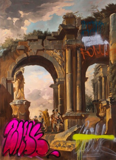 Painting titled "The Ruin" by Larkandre, Original Artwork, Oil