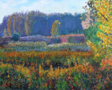 Painting titled "Autumn Meadow" by Herscovitch Larry, Original Artwork, Oil