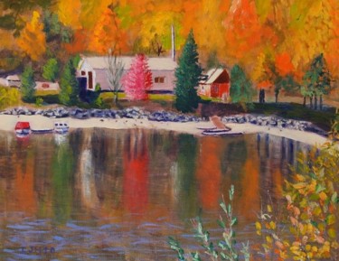 Pintura titulada "Dorset Reflections" por Herscovitch Larry, Obra de arte original, Oleo