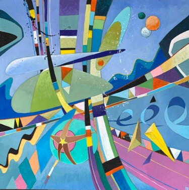 Peinture intitulée "cosmic rainbow" par Laurent Maunoury, Œuvre d'art originale, Acrylique Monté sur Châssis en bois