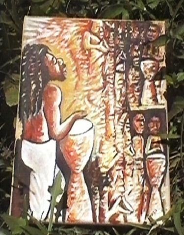 Peinture intitulée "Nya Binghi Man" par Lartis, Œuvre d'art originale
