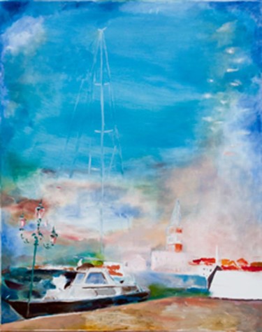 Painting titled "shipyard.jpg" by Larysa Jaromska, Original Artwork, Oil