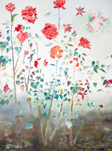 Painting titled "Good morning roses" by Larysa Jaromska, Original Artwork