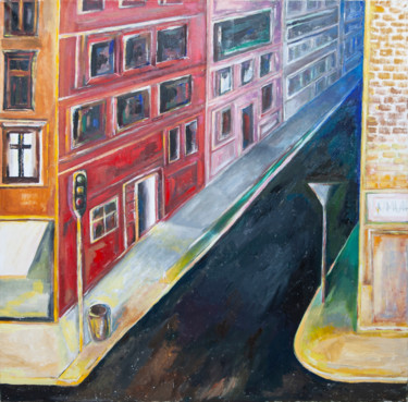 Painting titled "STREET" by Larysa Jaromska, Original Artwork