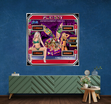 Цифровое искусство под названием "Playboy Pinball" - Lascaz, Подлинное произведение искусства, Алюминий