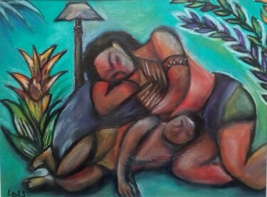 Рисунок под названием ""Maternité"" - Laudu, Подлинное произведение искусства, Карандаш