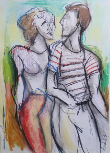 Rysunek zatytułowany „les amoureux 2” autorstwa Laudu, Oryginalna praca, Ołówek