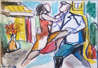 Dessin intitulée "Tango4" par Laudu, Œuvre d'art originale, Pastel