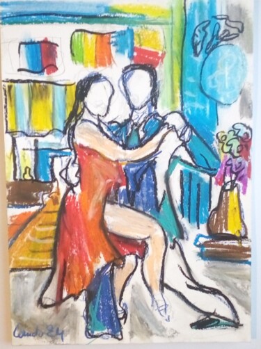 Desenho intitulada "Tango8" por Laudu, Obras de arte originais, Pastel