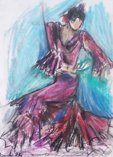 "Flamenco 6" başlıklı Resim Laudu tarafından, Orijinal sanat, Pastel