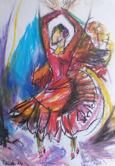Drawing titled "Flamenco21" by Laudu, Original Artwork, Pastel