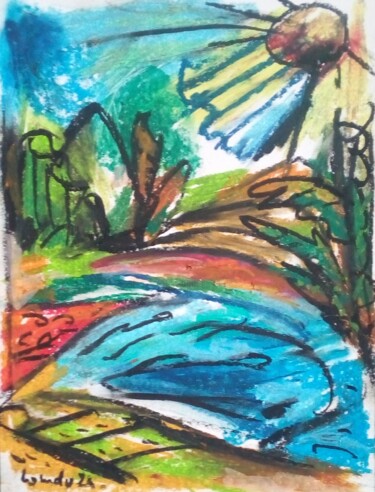 "Paysage" başlıklı Resim Laudu tarafından, Orijinal sanat, Pastel