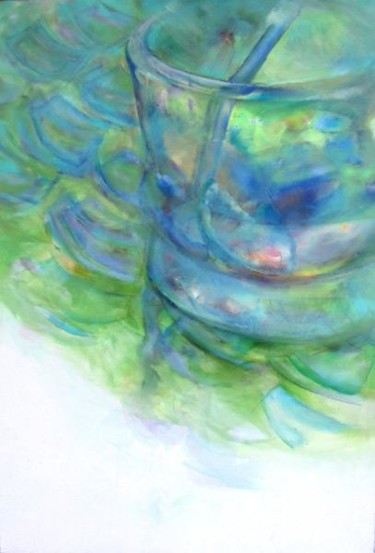 Painting titled "Glass of glaces" by Darius Laumenis, Original Artwork, Oil