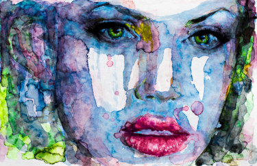Peinture intitulée "Angelina" par Laur Iduc, Œuvre d'art originale, Aquarelle