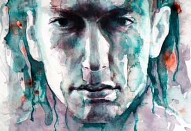 Peinture intitulée "Eminem 3" par Laur Iduc, Œuvre d'art originale, Aquarelle