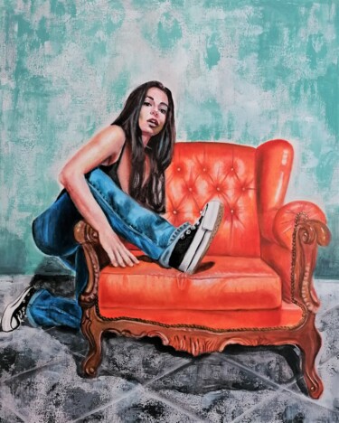 Картина под названием "ARMCHAIR n°1" - Laura Segatori, Подлинное произведение искусства, Масло Установлен на Деревянная рама…