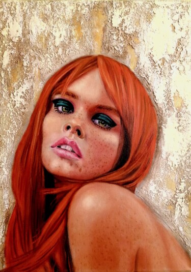 Картина под названием "She n°49 dalla seri…" - Laura Segatori, Подлинное произведение искусства, Масло Установлен на Деревян…