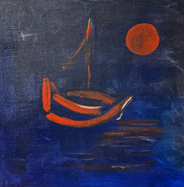 Pintura intitulada "Boat trip" por Laura Vila Leoni, Obras de arte originais, Acrílico