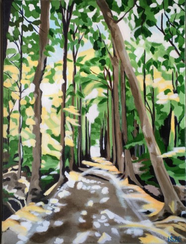 Pittura intitolato "Forest Light" da Laura K Smith Paintings, Opera d'arte originale, Acrilico