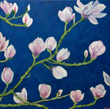 Pittura intitolato "Magnolias I" da Laura K Smith Paintings, Opera d'arte originale, Acrilico