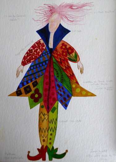 Painting titled "Mon manteau de lumi…" by Laure Barlet, Original Artwork, Watercolor