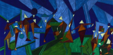 Peinture intitulée "Les témoins" par Laure Barlet, Œuvre d'art originale, Huile