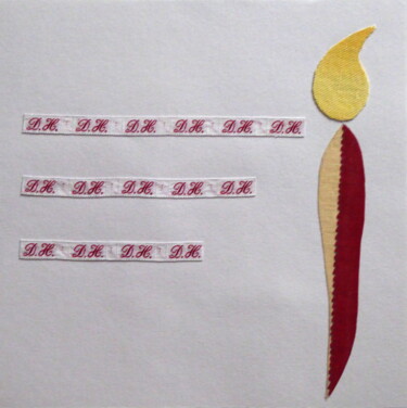 Textielkunst getiteld "Des lettres, un pin…" door Laure Barlet, Origineel Kunstwerk, Anders