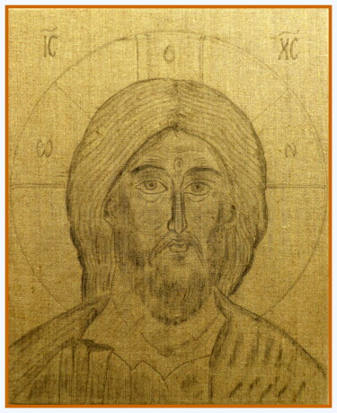 Peinture intitulée "Mon Christ serbe" par Laure Barlet, Œuvre d'art originale, Crayon