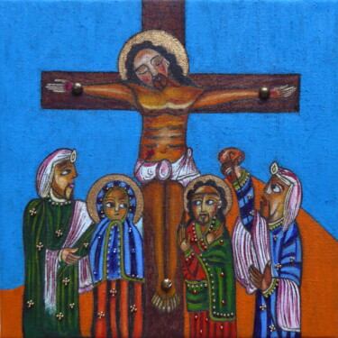 绘画 标题为“Jésus crucifié” 由Laure Barlet, 原创艺术品, 油