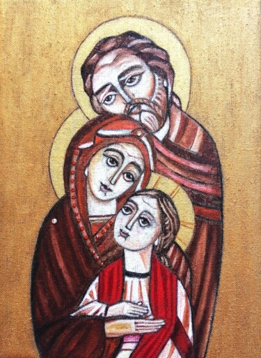 Peinture intitulée "Sainte Famille en m…" par Laure Barlet, Œuvre d'art originale, Huile