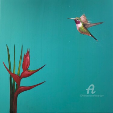 Pintura titulada "Hummingbird" por Laure Bury, Obra de arte original, Oleo