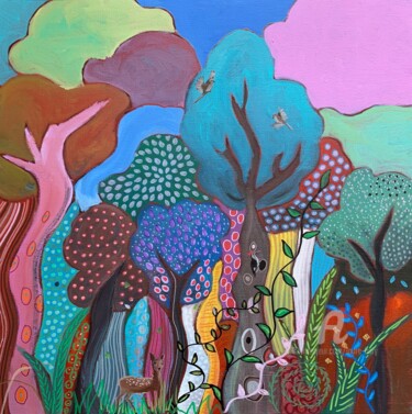 Картина под названием "Magical Wonder II" - Laure Bury, Подлинное произведение искусства, Акрил Установлен на Деревянная рам…