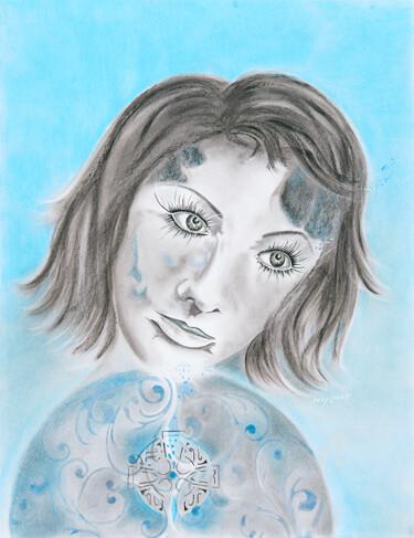 Schilderij getiteld "BLUE'S" door Laure Devy, Origineel Kunstwerk, Inkt