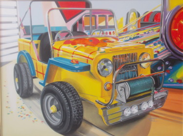 Peinture intitulée "JEEP MANEGE" par Laurence Delmotte-Berreby, Œuvre d'art originale, Acrylique