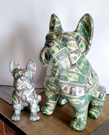 Skulptur mit dem Titel "Dollar" von Laurence Clerembaux, Original-Kunstwerk, Ton