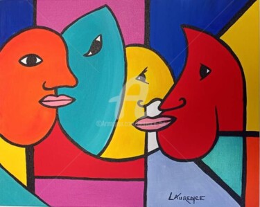 Peinture intitulée "PROFILS" par Laurence Lbn, Œuvre d'art originale, Acrylique