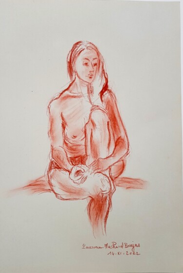 Drawing titled "La charmeuse" by Laurence Machard Brujas, Original Artwork, Pencil