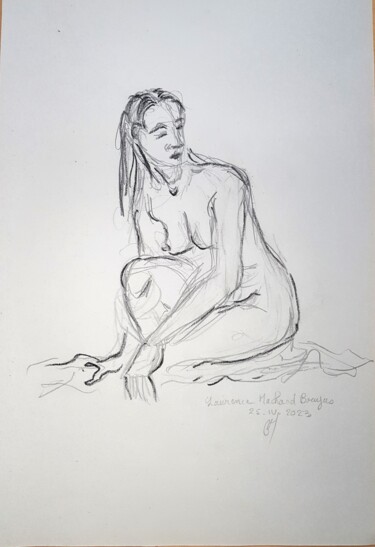 Drawing titled "ciccolina" by Laurence Machard Brujas, Original Artwork, Graphite