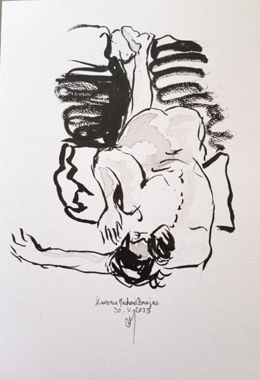 Drawing titled "La dormeuse" by Laurence Machard Brujas, Original Artwork, Ink