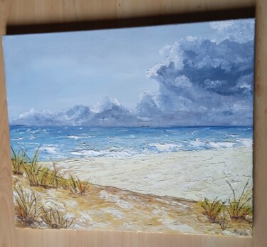 Peinture intitulée "La côte d'Opale" par Laurence Masson, Œuvre d'art originale, Huile Monté sur Châssis en bois