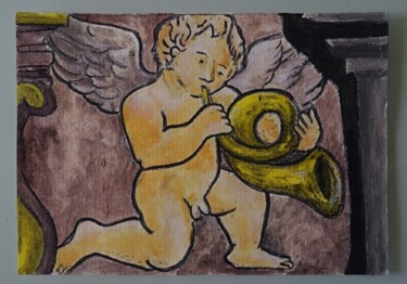 Schilderij getiteld "ange - eglise st je…" door Laurence Servoin, Origineel Kunstwerk, Acryl