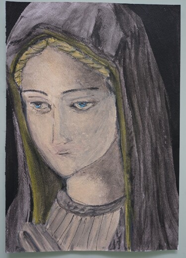 Malarstwo zatytułowany „la sainte vierge- s…” autorstwa Laurence Servoin, Oryginalna praca, Akryl