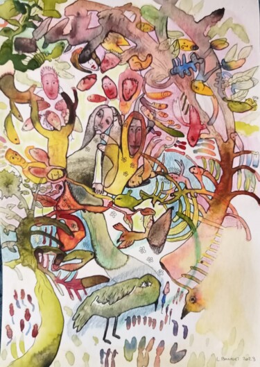 "Voyage astral 3" başlıklı Tablo Laurence Bonnet tarafından, Orijinal sanat, Suluboya